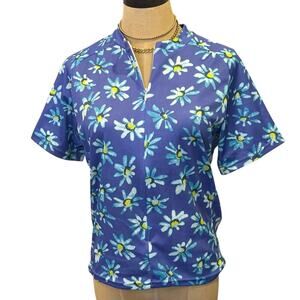 TREK Blue/Purple floral Club Raglan Cycling Jersey Biking Top Shirt Women size M